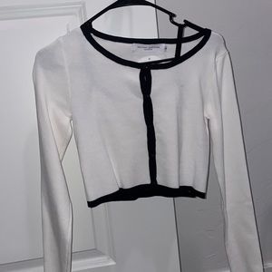 Cropped white cardigan